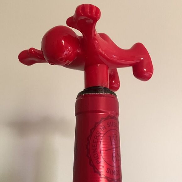 Happy Red Fellow Plastic Wine Bottle Stopper Cork - Picture 1 of 7